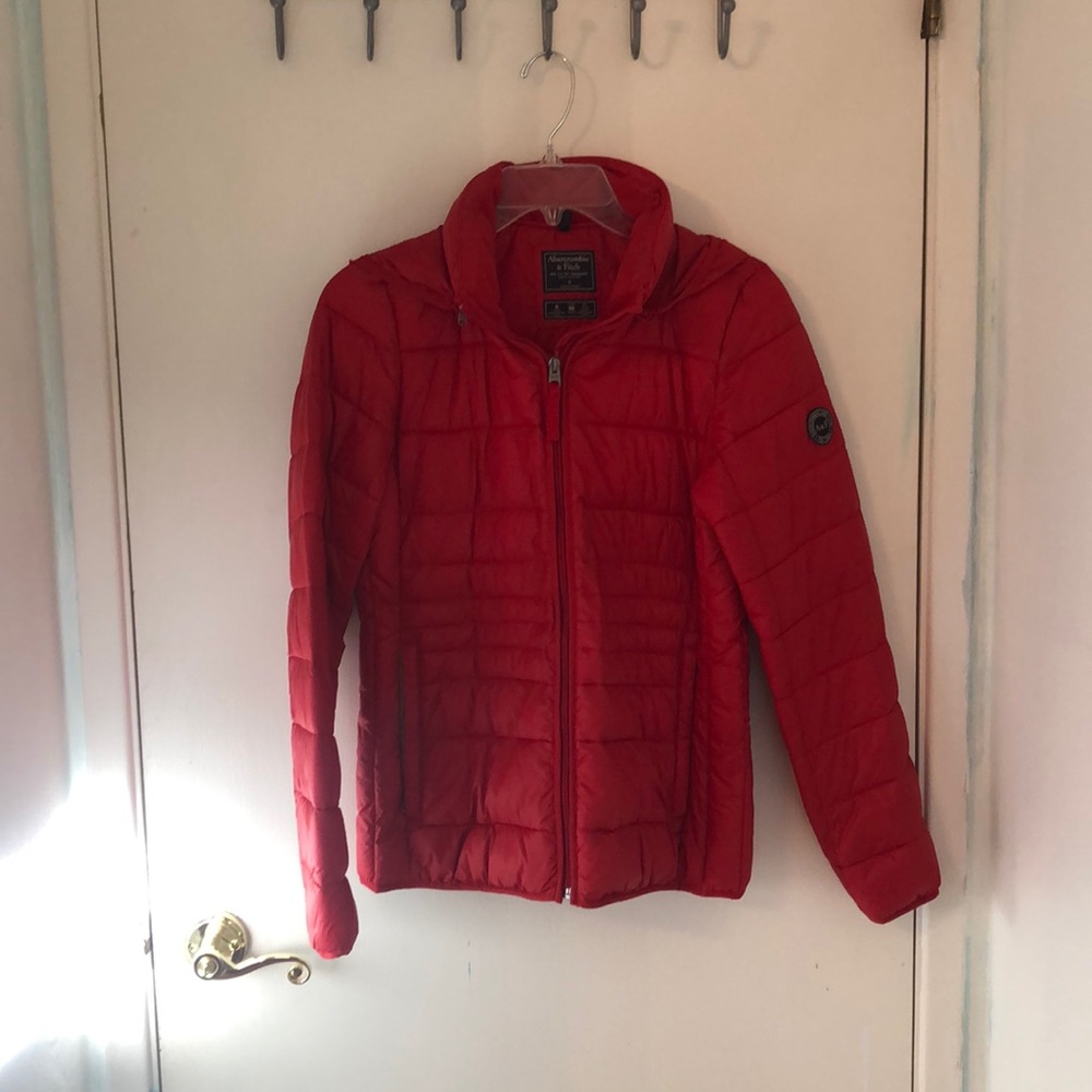 Abercrombie & Fitch Red Puffer Jacket